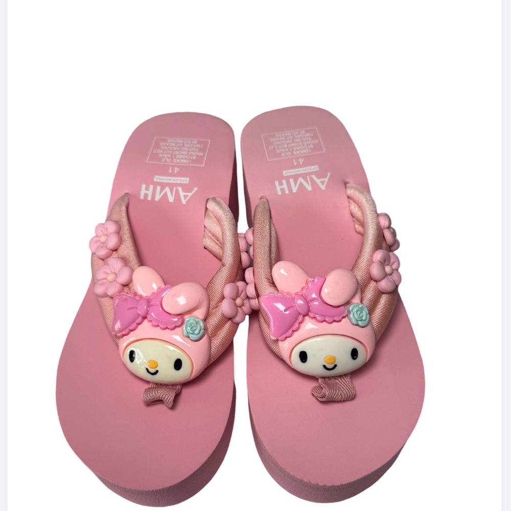 New Playful Pink Sandals with Melody Cute Character Decorations